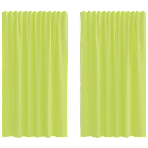 Tende in Voile con Tasche per Aste 2 pz Verde Mela - Foto 1