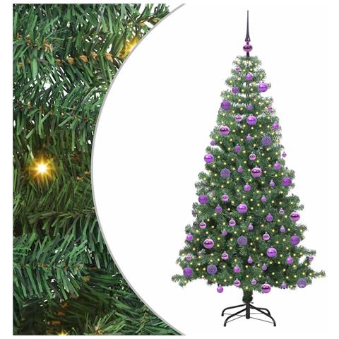 Albero di Natale con 300 LED con supporto Verde 240 cm PVC - Foto 1