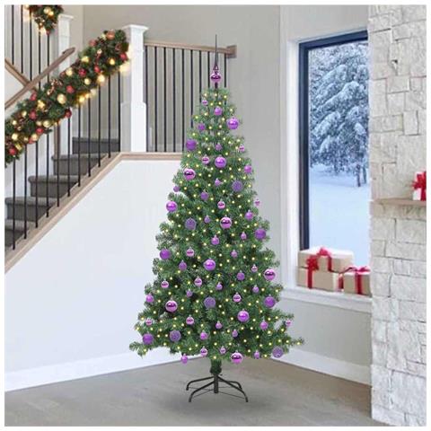Albero di Natale con 300 LED con supporto Verde 240 cm PVC - Foto 2