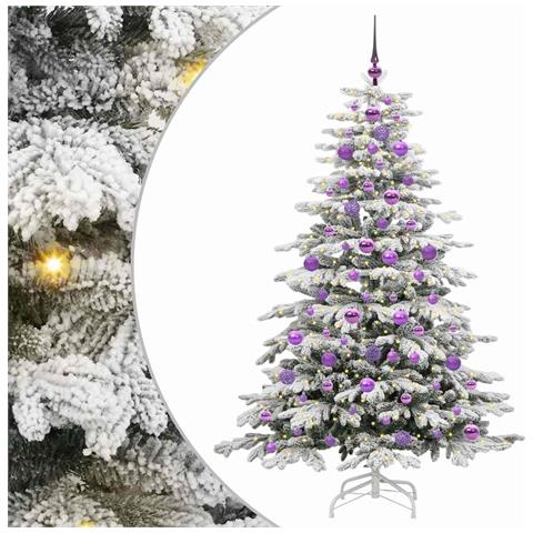 Albero di Natale Artificiale con Rami Pieghevoli Bianco 180 cm - Foto 1