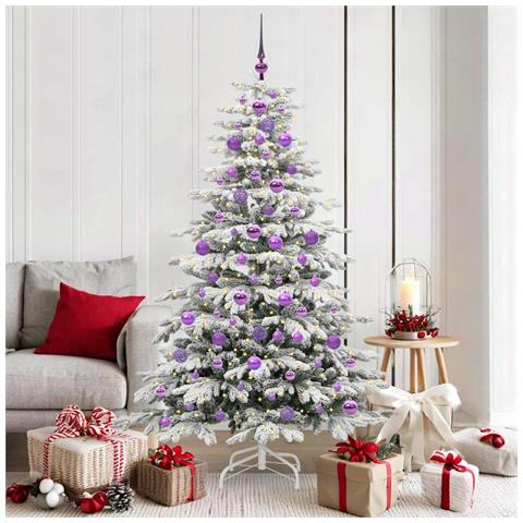 Albero di Natale Artificiale con Rami Pieghevoli Bianco 180 cm - Foto 2