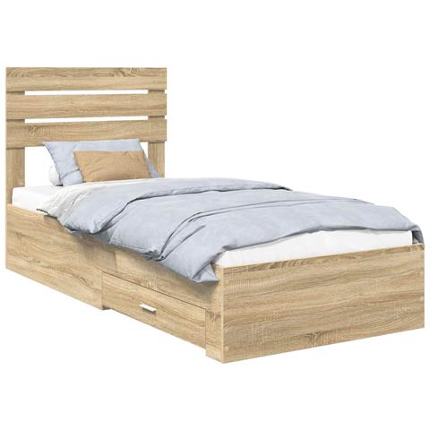 Struttura del letto con cassetto con testiera Legno multistrato - Foto 1