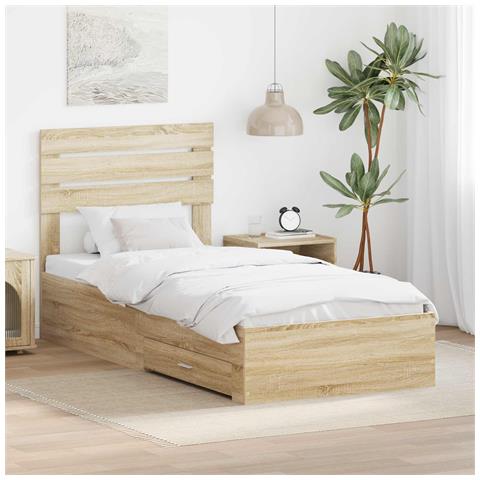 Struttura del letto con cassetto con testiera Legno multistrato - Foto 2