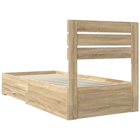 Struttura del letto con cassetto con testiera Legno multistrato - Foto 9