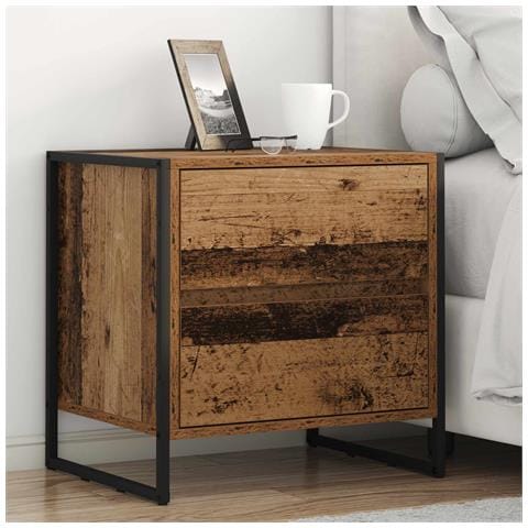 Comodino Legno vecchio 50 x 39.5 x 50 cm Legno multistrato - Foto 2