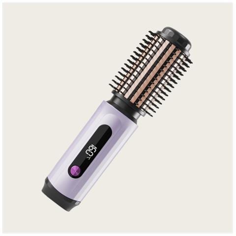 Spazzola Ad Aria Calda Ricaricabile Senza Fili 2-in-1 Per Lisciare E Arricciare Purple - Foto 4