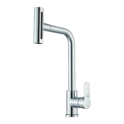 Rubinetto per lavello da cucina, Blackswan, tipo M368, modello cromato, con doccia mobile, bocca girevole e 4 modalità, misura 35 cm - Foto 1