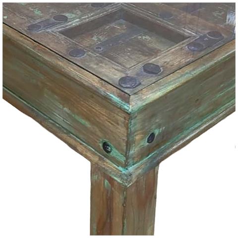 Tavolino Da Caffè In Legno Fatto A Mano 62x67x45h Cm - Foto 4