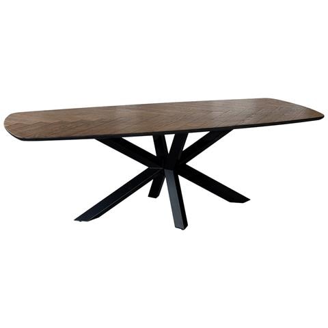 Tavolo Da Pranzo Rettangolare Color Rovere E Noce 240x100x76h Cm - Foto 1