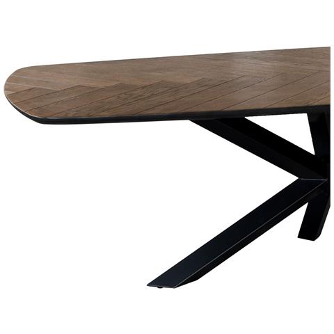 Tavolo Da Pranzo Rettangolare Color Rovere E Noce 240x100x76h Cm - Foto 2