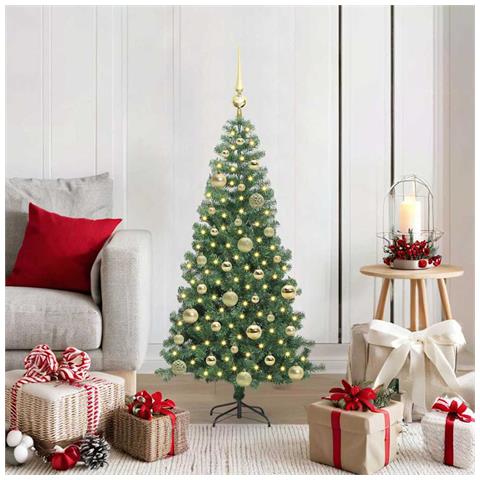 Albero di Natale con 150 LED con supporto Verde 120 cm PVC - Foto 2