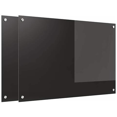 Rivestimento da Cucina 2 pcs Nero 90 x 60 cm vetro temperato - Foto 1