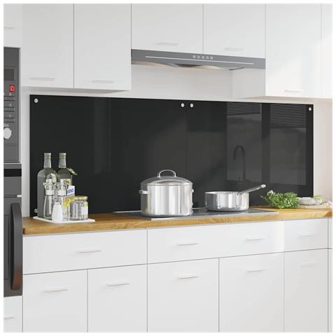 Rivestimento da Cucina 2 pcs Nero 90 x 60 cm vetro temperato - Foto 2