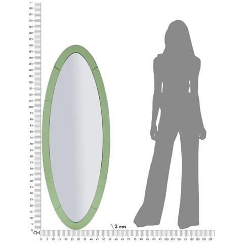 Specchio Da Parete Oslo Ovale Con Cornice Specchio Verde 42,5x137,5 Cm - Foto 7