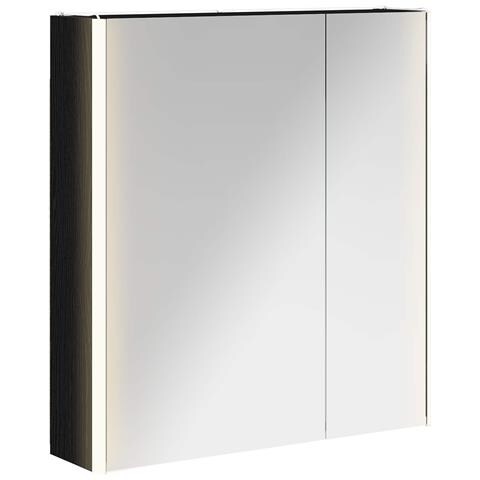 Mobiletto per specchio da bagno Rovere Nero 63,5 x 15,5 x 70 cm - Foto 1