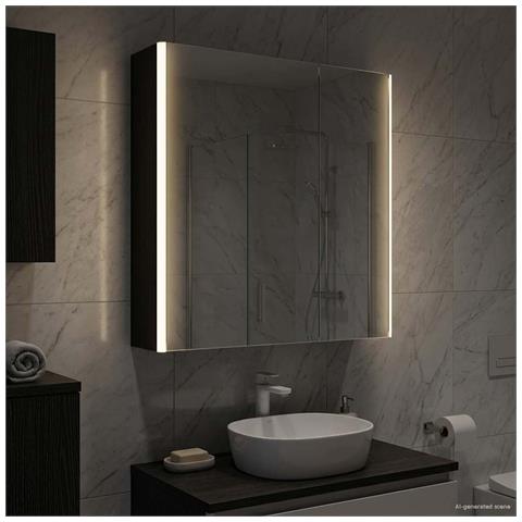 Mobiletto per specchio da bagno Rovere Nero 63,5 x 15,5 x 70 cm - Foto 2