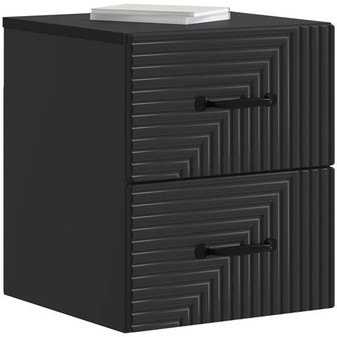 Mobiletto da notte a muro con cassetto Nero 34,5 x 33 x 40 cm - Foto 2