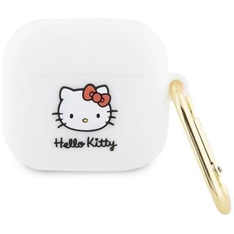 Custodia In Silicone 3d A Forma Di Testa Di Hello Kitty Per Airpods 3 - Bianca - Foto 1