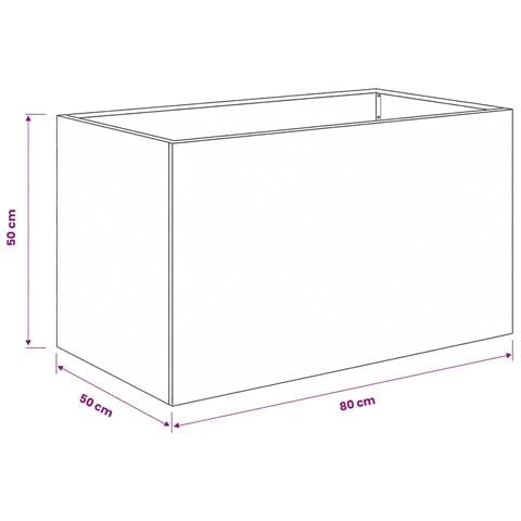 Vaso da giardino Bianco 80 x 50 x 50 cm - Foto 7