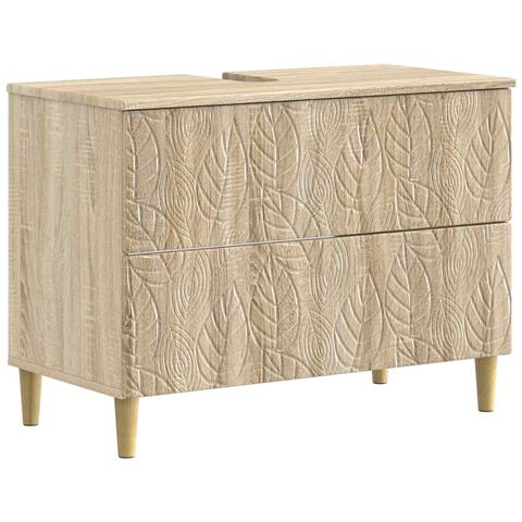 Armadio per Lavabo da Bagno DELFT Rovere Sonoma 82 x 41 x 59 cm - Foto 1