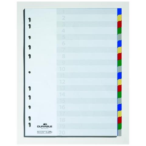 Divisorio 20 Tasti Colorati Foratura Universale Ppl A4 Multi - Foto 1