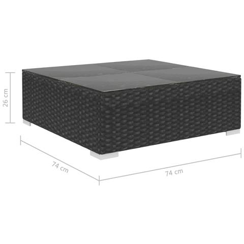 Set Divani Da Giardino 9 Pz Con Cuscini In Polyrattan Nero - Foto 10