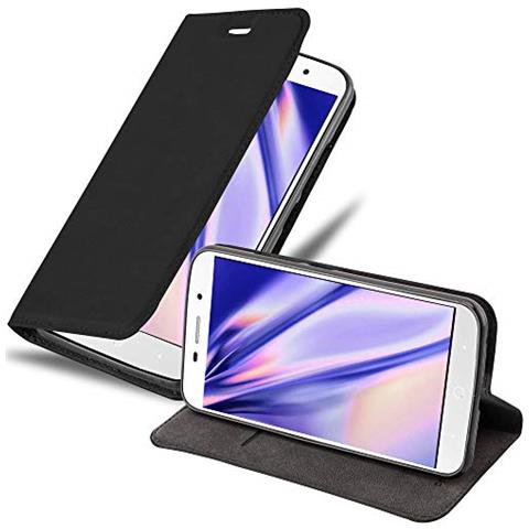Cadorabo Custodia Compatibile Con Zte Blade A602 In Nero Di Notte - Coperchio Protettiva Con Chiusura Magnetica, Funzione Stand E Tasca Per Le Carte - Foto 1