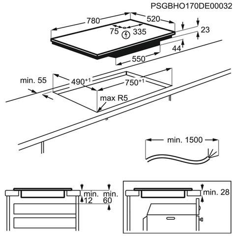 Piano cottura a induzione EIL83443BW Da incasso 78 cm 4 Fornello Colore Bianco - Foto 5