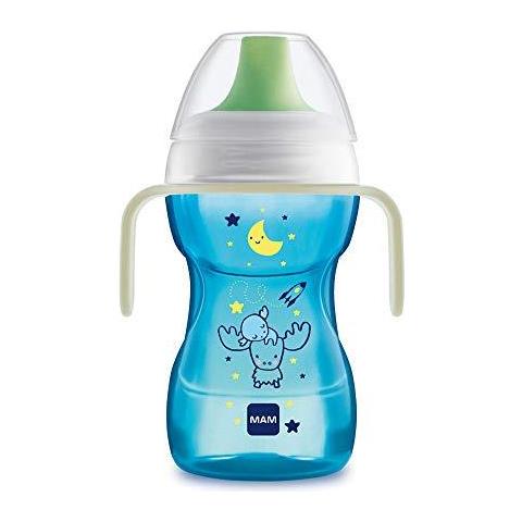 Fun To Drink Cup 270 Ml Bambino Coppa Viene Con Il Glow Nelle Maniglie Scure Per Il Bambino Svezzamento E Apprendimento Per Bevande Blu - Foto 1
