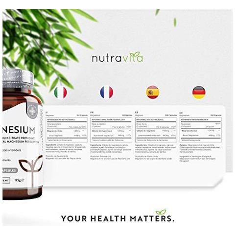 Citrato Di Magnesio 1480mg Fornire 440mg Elemental Magnesio Per Dose - 180 Vegan-friendly Capsules - Dose Elevata Di Elemental Magnesio - 90 Giorni Di Alimentazione - Made In Uk Da - Foto 4