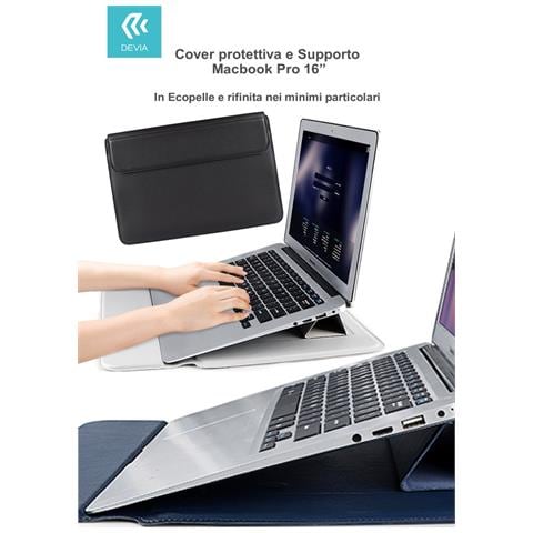 Cover Protettiva Per Macbook Pro 16'' Con Supporto Nera - Foto 1