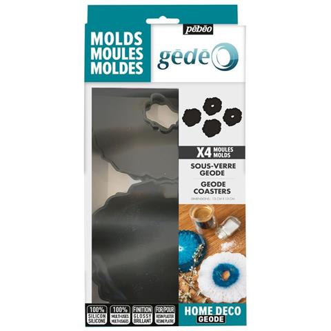 4 Stampi Per Sottobicchieri In Silicone - Geode - Foto 1