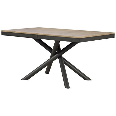 Tavolo Allungabile 90x160/264 Cm Famas Evolution Telaio Antracite - Quercia Natura - Foto 2