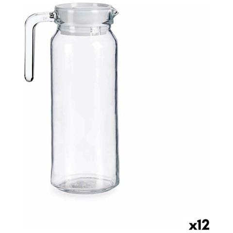 Boccale Con Coperchio E Dosatore Bianco Trasparente Plastica 1 L (12 Unità) - Foto 1