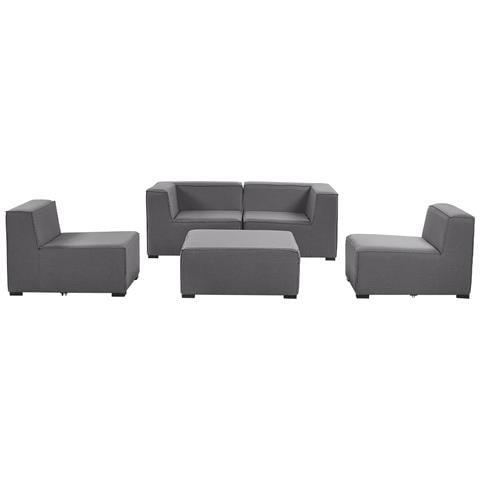 Set Da Giardino Modulare 4 Posti Grigio Scuro E Nero Arezzo - Foto 2