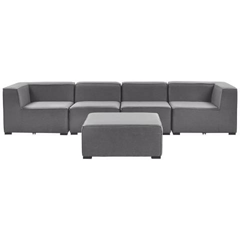 Set Da Giardino Modulare 4 Posti Grigio Scuro E Nero Arezzo - Foto 7