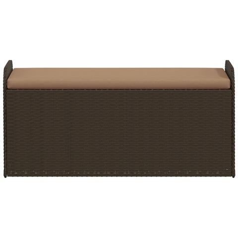 Cassapanca Con Cuscino Marrone 115x51x52 Cm In Polyrattan - Foto 2
