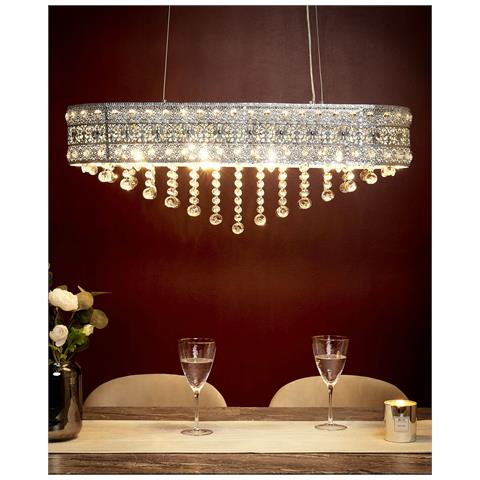 Lampadario Belelle Cristallo Argento - Foto 1