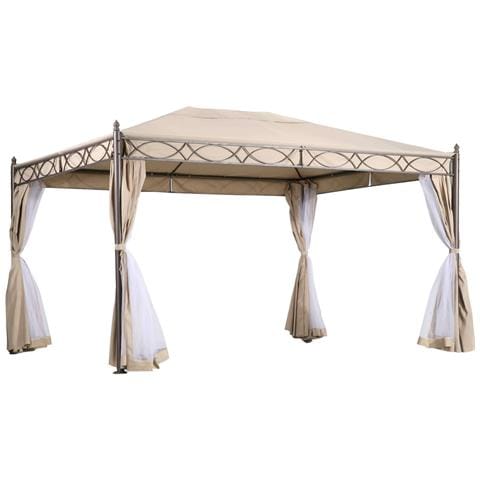 Gazebo Da Esterno 3x4 Mt In Acciaio E Poliestere Con Zanzariera Perimetrale Joseline - Foto 1