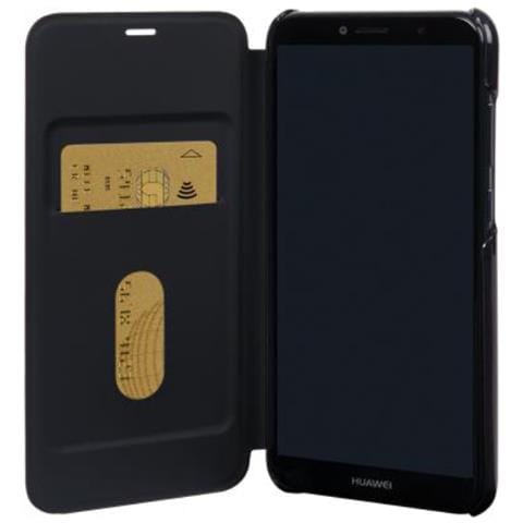 Custodia Per Huawei Y6 2018 Folio Anti-urto Con Portacarte Integrato, Nero - Foto 2