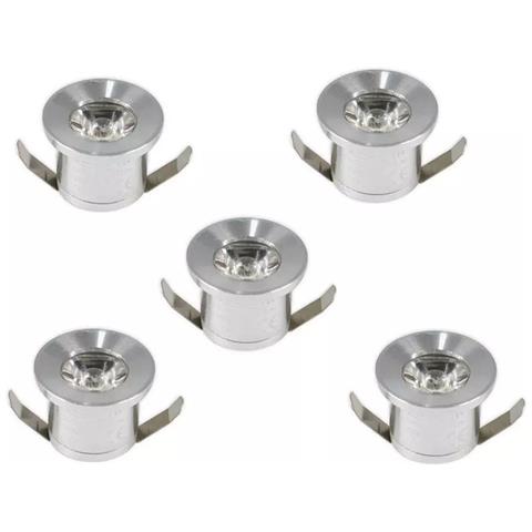Kit 5 Faretti Luce Rosso Faretto Led A Incasso 1 Watt Trasformatore Silver P31 - Foto 1
