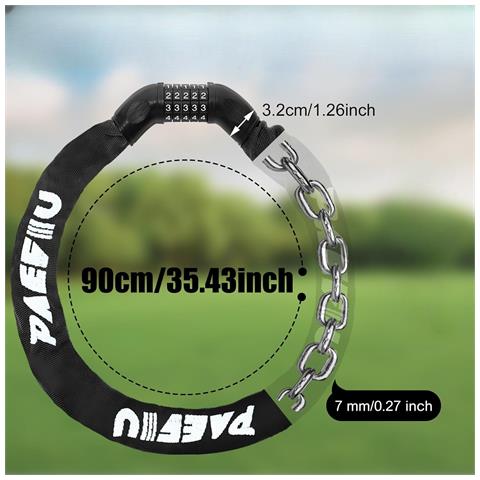 Lucchetto Per Bicicletta A 5 Cifre 7 X 900 Mm - Sicuro E Robusto - Foto 5