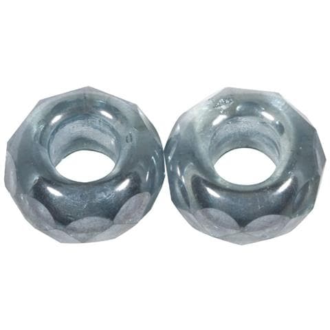 2 Pezzi - Perline In Vetro Con Foro Grande Ø13mm L. 5 Mm - Colore Blu Jeans - Foto 1