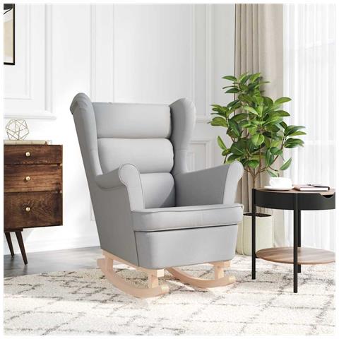 Sedia A Dondolo Nuvola Grigia 74x90x102 Cm In Tessuto - Foto 3