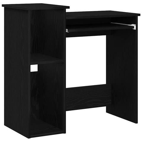 Scrivania Con Mensole Nera 84x40x78 Cm In Legno Multistrato - Foto 2