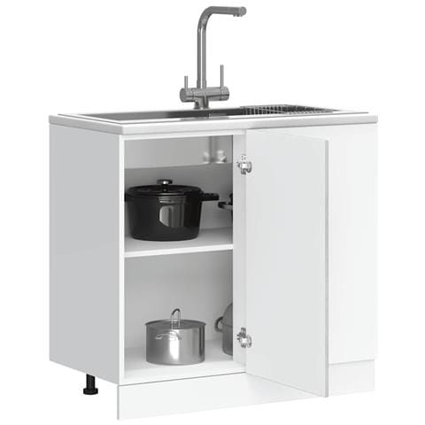 Base Da Cucina Kalmar Grigio Cemento In Legno Multistrato - Foto 1