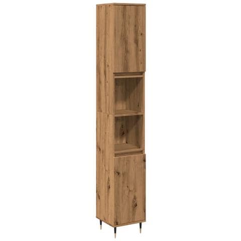 Armadietto Bagno Rovere 30x30x190 Cm Legno Multistrato - Foto 2