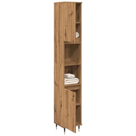 Armadietto Bagno Rovere 30x30x190 Cm Legno Multistrato - Foto 3