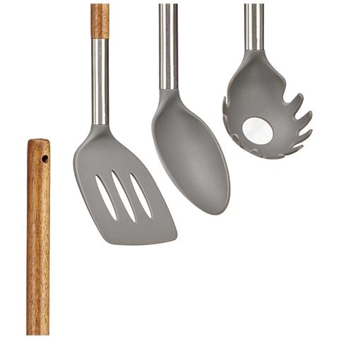 Set 5 Utensili Da Cucina Legno E Acciaio Inox. - Foto 4