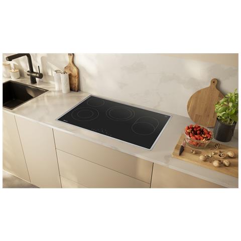 Piano Cottura T18SDH9L0 Elettrico 4 Zone Cottura da 80 cm Vetroceramica Nero /Inox - Foto 2